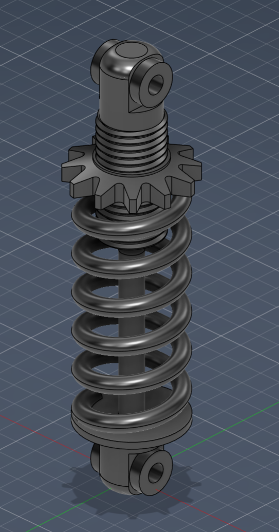 Full coilover assembly modeled in Fusion 360
