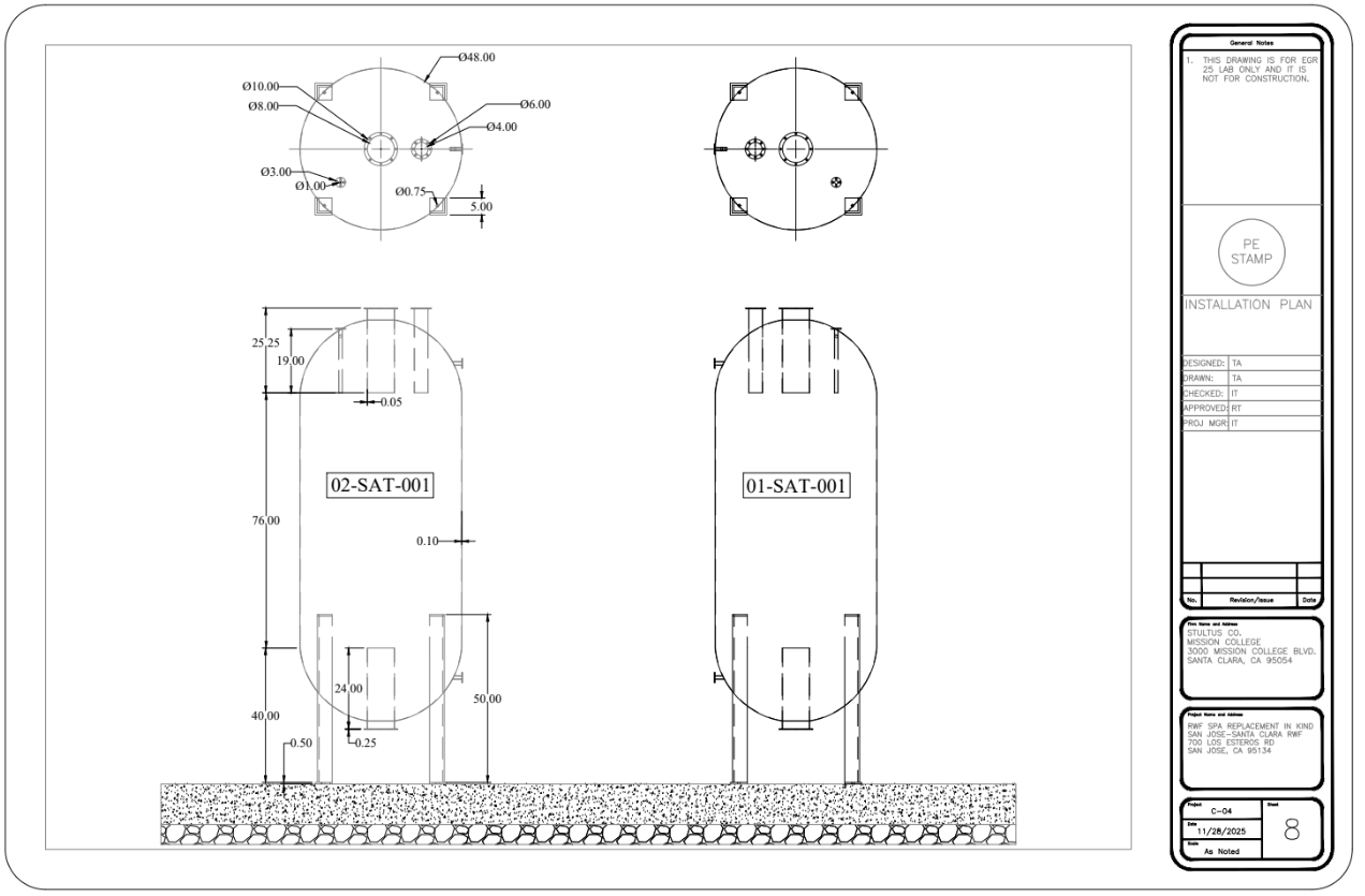 DAF tank drawing in AutoCAD