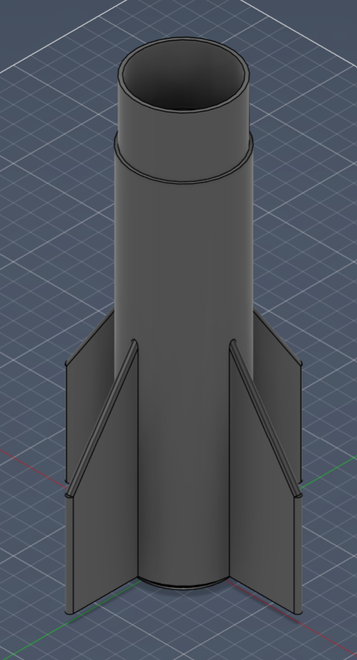 Fin can CAD model in Fusion 360